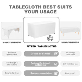 PLOYMONO 2-pack fitted tablecloths for weddings and banquets