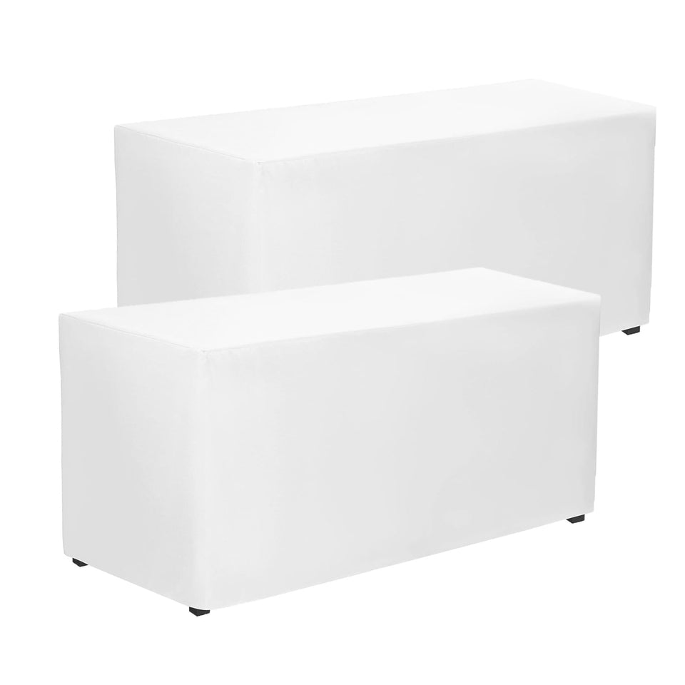 PLOYMONO fitted tablecloth covers a 72x30 outdoor table for a polished setup