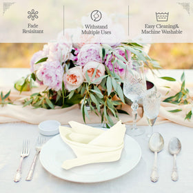 PLOYMONO napkins with hemmed edges, 17 inches, for a polished table look.