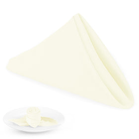 PLOYMONO Ivory napkins, 17-inch squares, ideal for elegant weddings and banquets.