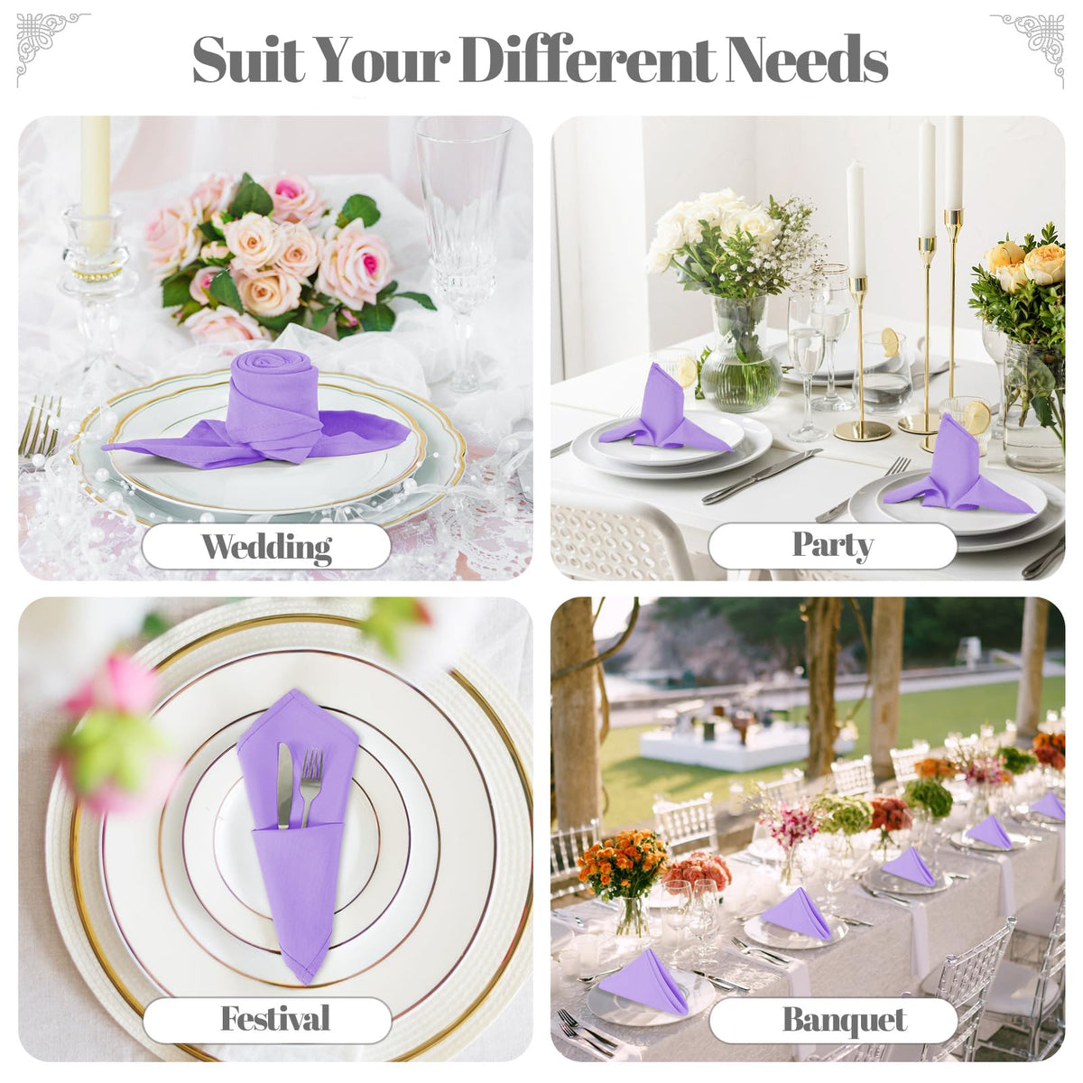 PLOYMONO lavender napkins ideal for spring and summer gatherings