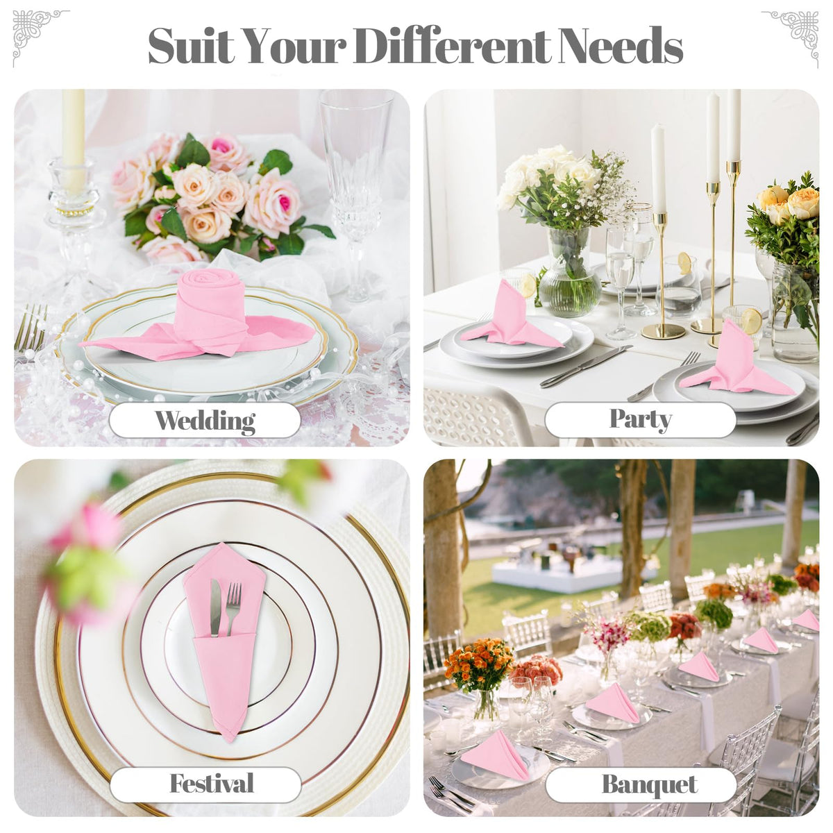PLOYMONO washable polyester napkins resist fading and pilling.