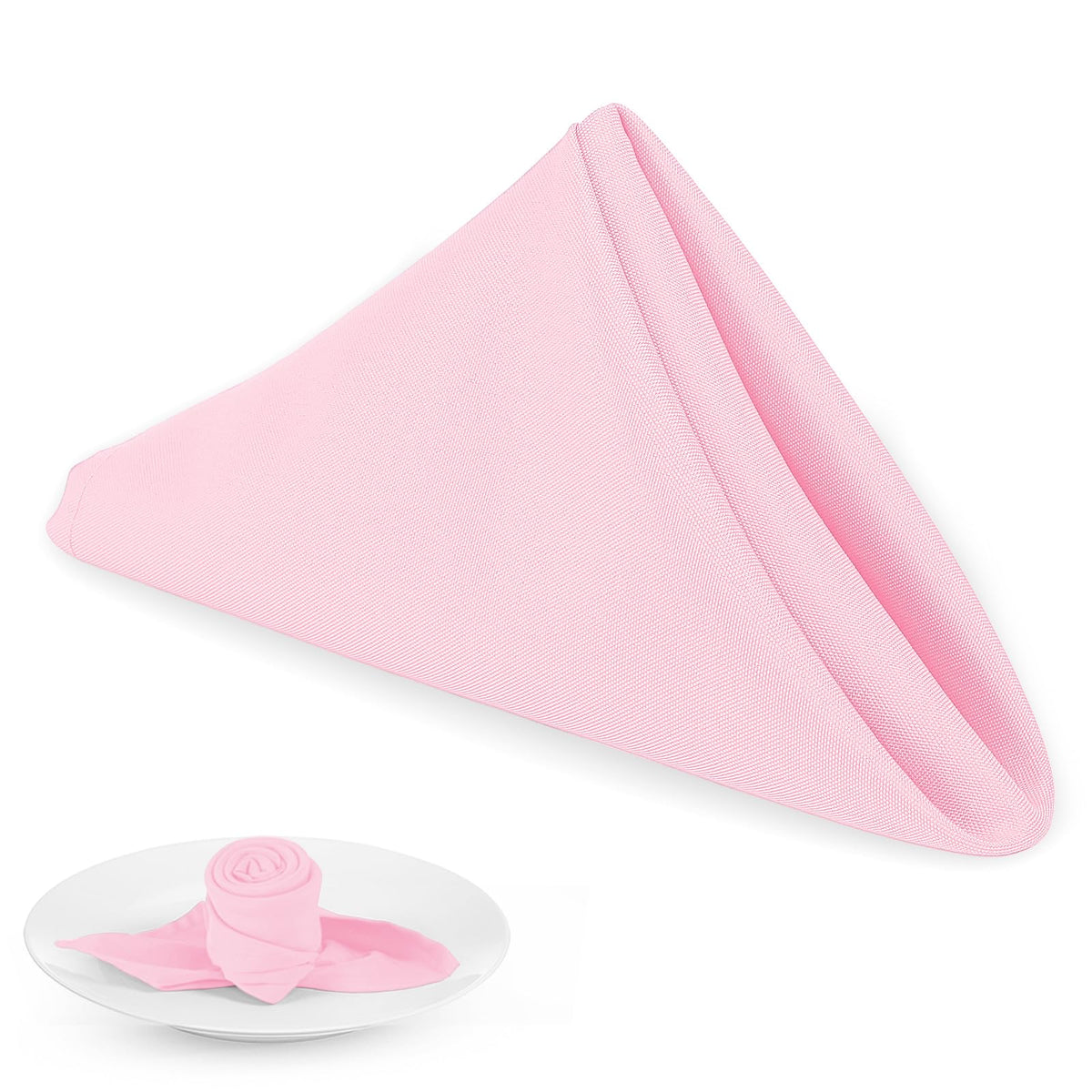 PLOYMONO pink heavy-duty napkins 17x17 inches, durable and ideal for formal gatherings.