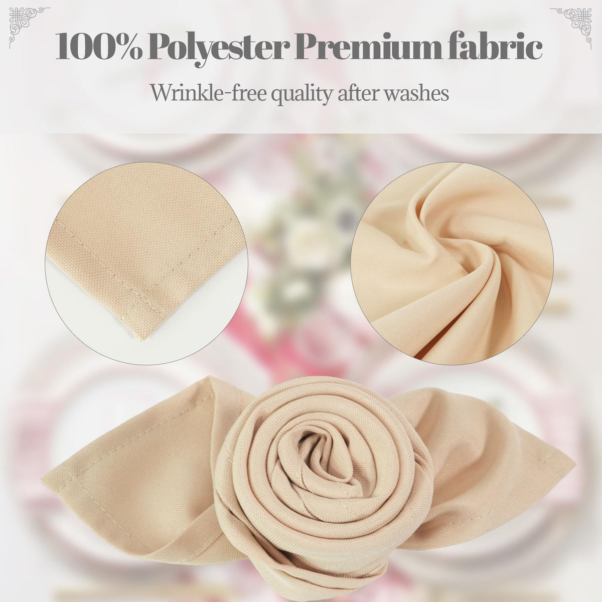 PLOYMONO eight-pack napkins simplify coordinated wedding or party styling.