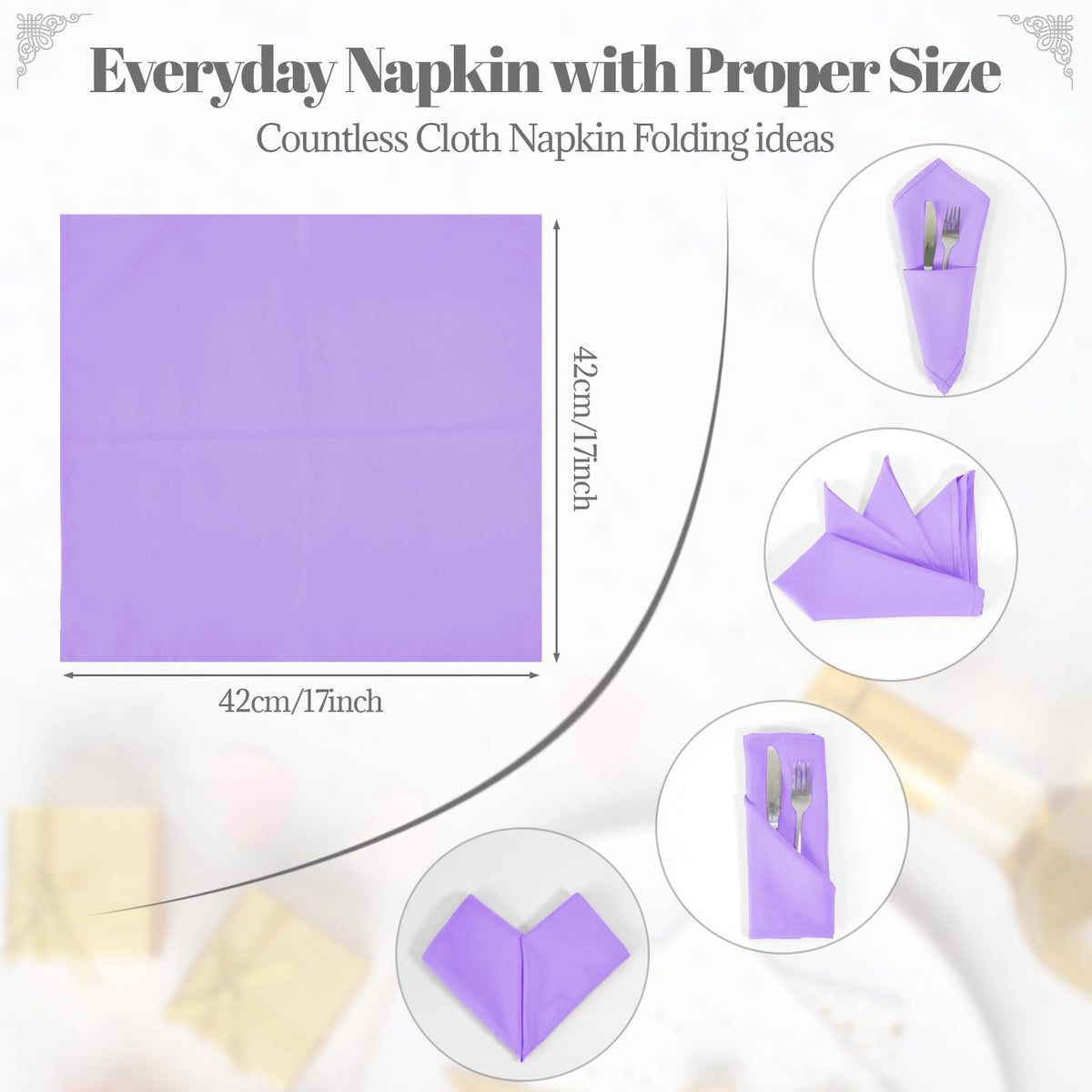 PLOYMONO table napkins in lavender suit white tablecloths beautifully