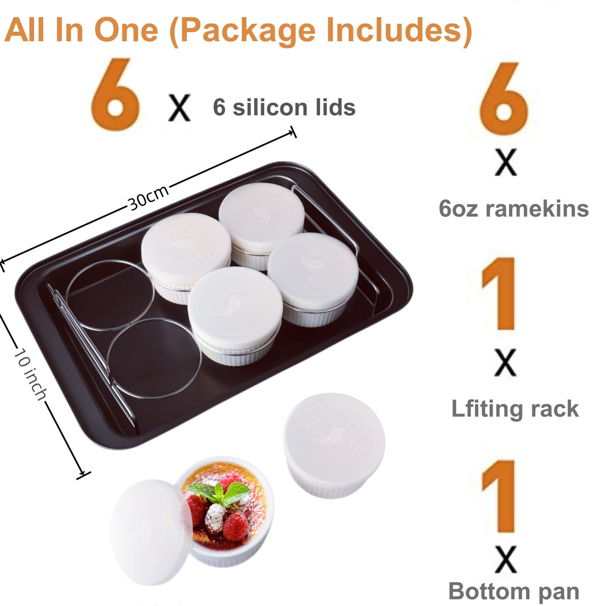 PLSFIT ramekins lids closeup showing snug silicone seal