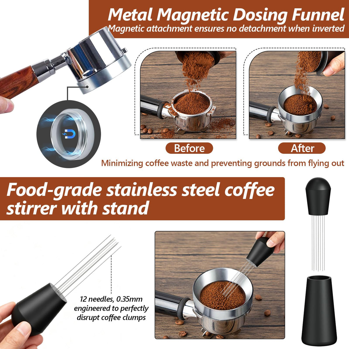 Plubserrve magnetic dosing funnel helps reduce spills during transfer.