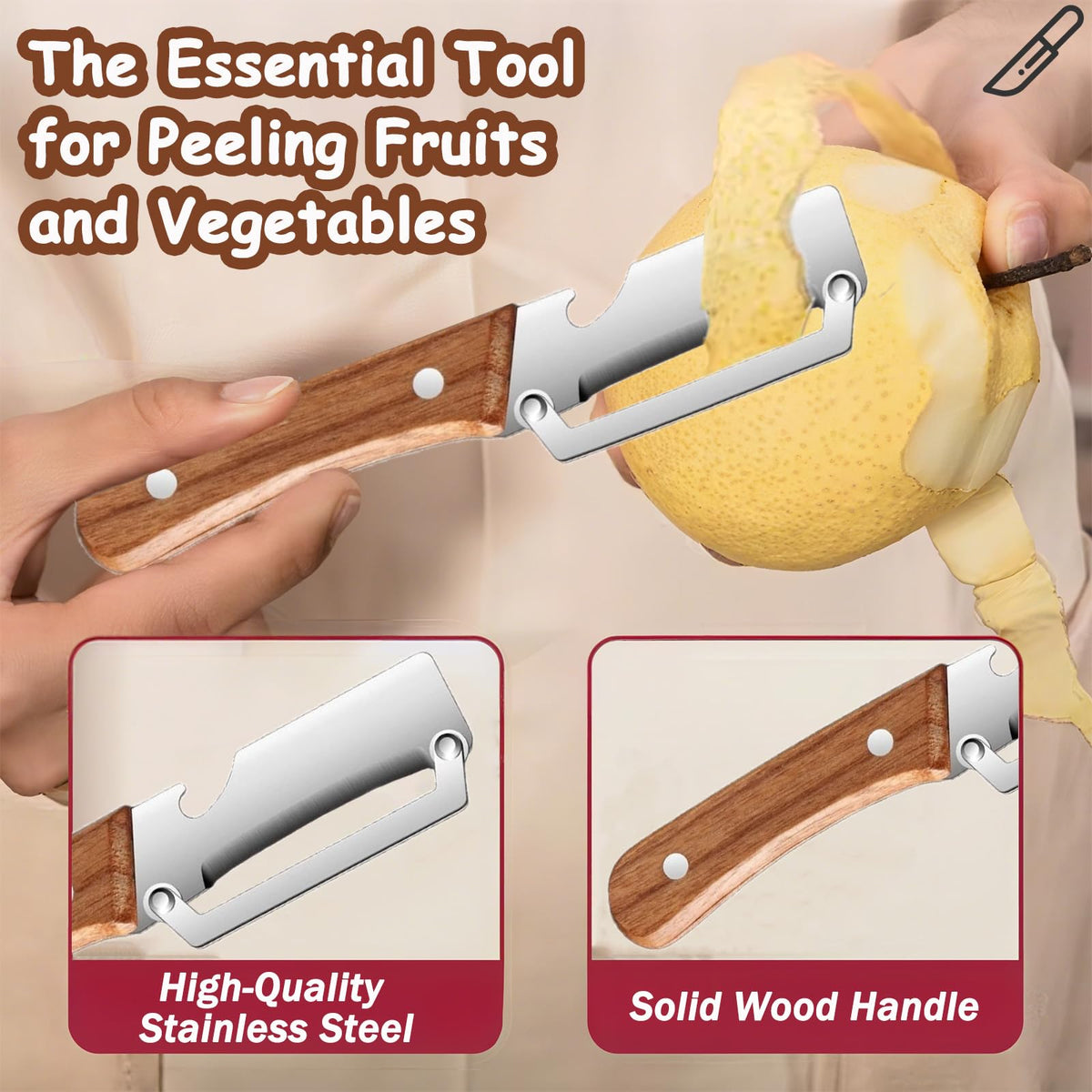 PMDYBY peeler blade close-up showing ultra-sharp stainless steel edge for smooth peeling