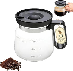 PMLQZA coffee pot shape mug with clear glass for a café-style desk experience.