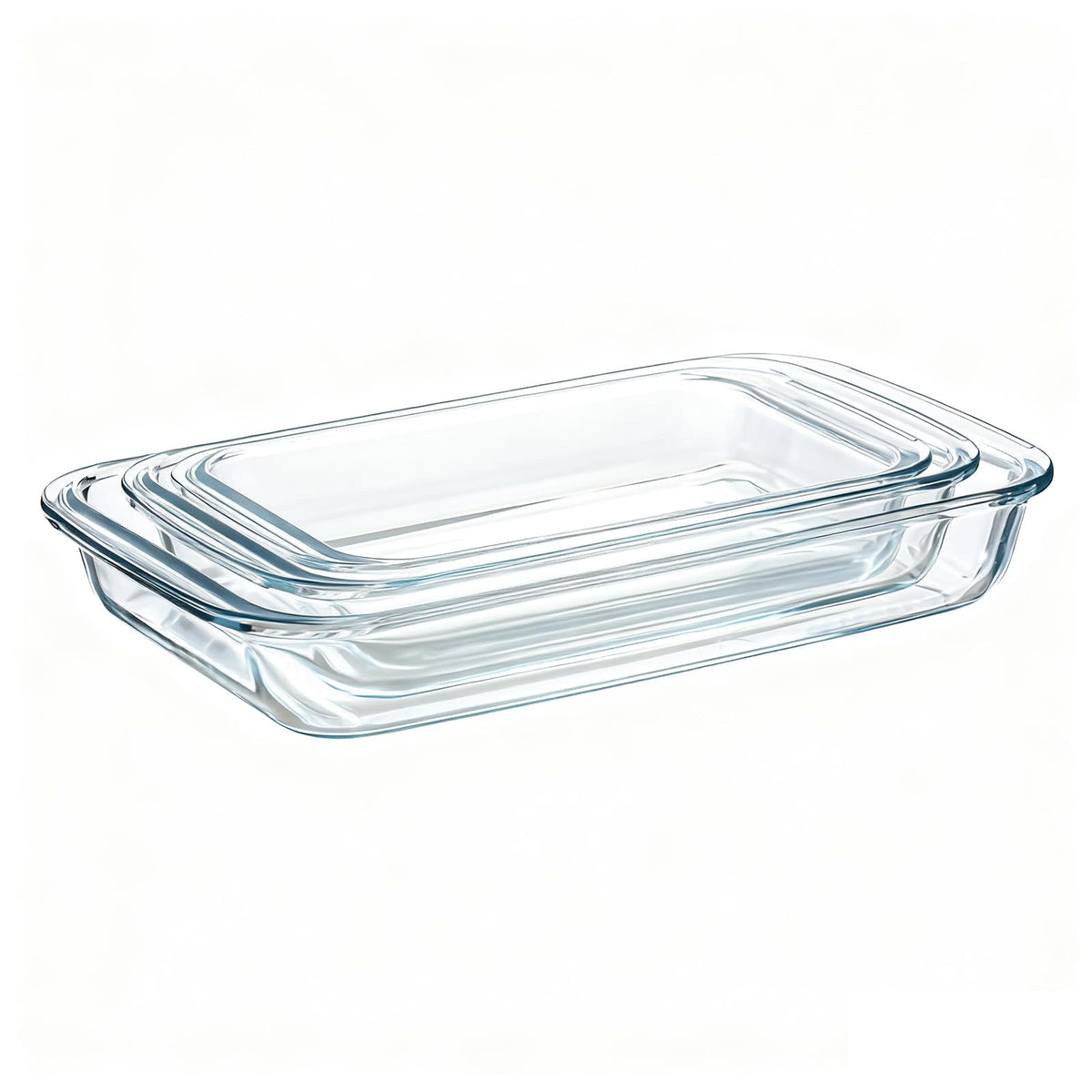 Pmssypl 1qt glass baking dish with clear walls, ideal for single servings.