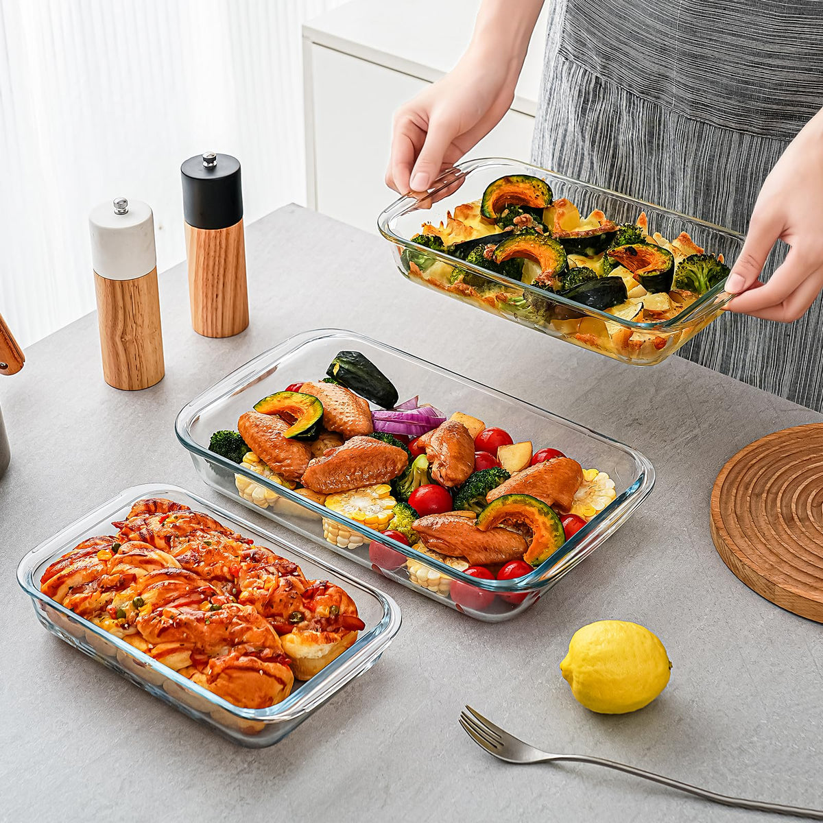 Pmssypl borosilicate glass withstands oven, microwave, and freezer use.