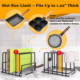 PMYEK 2-pack organizer for 5-slot pot lids saves space and prevents clutter