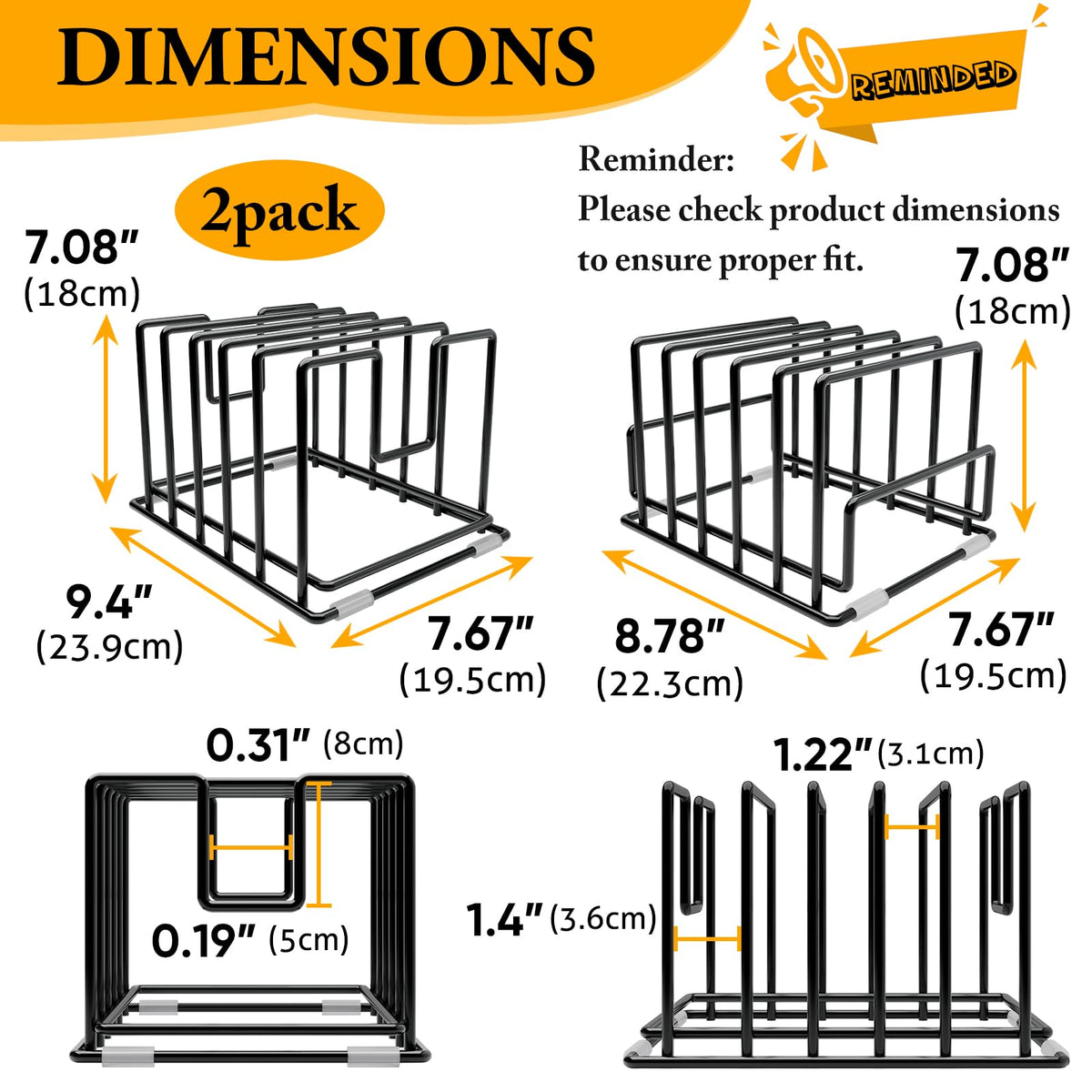 PMYEK heavy-duty iron frame provides durable storage for everyday cookware organization