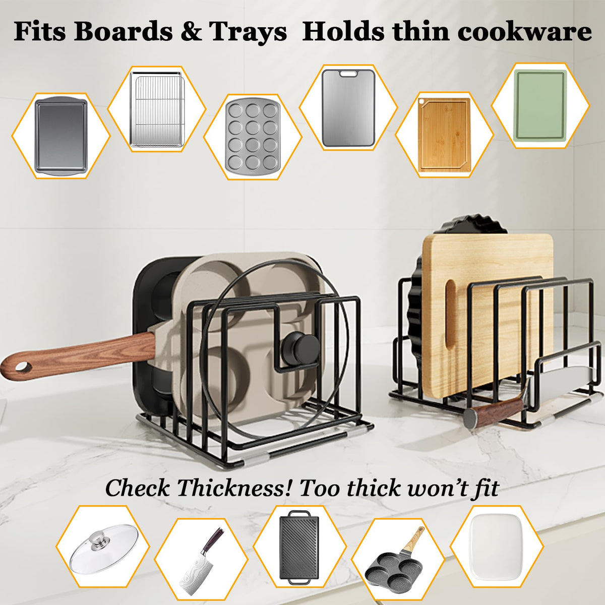 PMYEK powder-coated finish resists rust and wear for long-lasting kitchen use