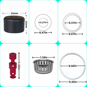 Pnltae green float valve cap improves visibility and quick assembly.
