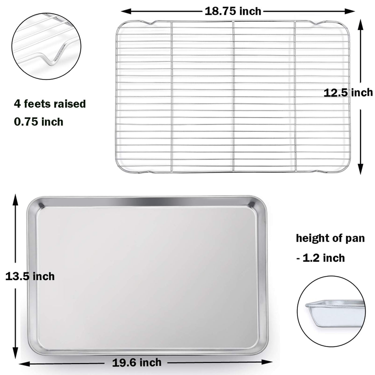 P&P CHEF non-toxic stainless steel set supports daily baking use.