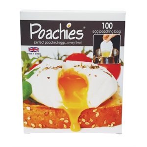 Poachies 100 disposable egg poachers for quick, mess-free eggs.
