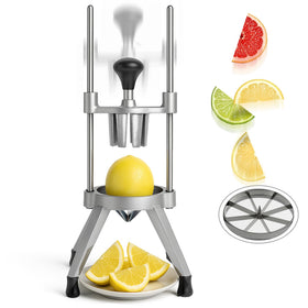 Poakkus Easy Wedger lemon cutter creates eight wedges for quick citrus prep.