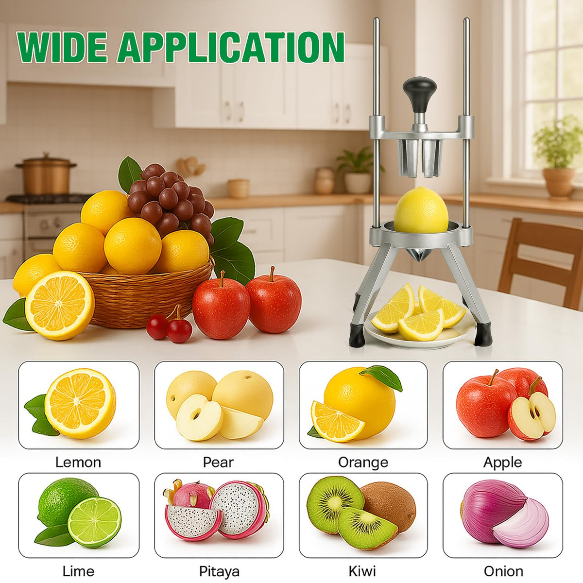 Poakkus lemon cutter speeds prep with eight wedges per cut.