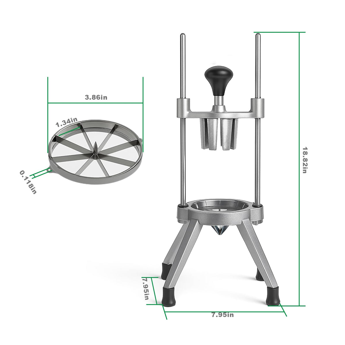 Poakkus dicer supports salads, soups, and other food-prep tasks.