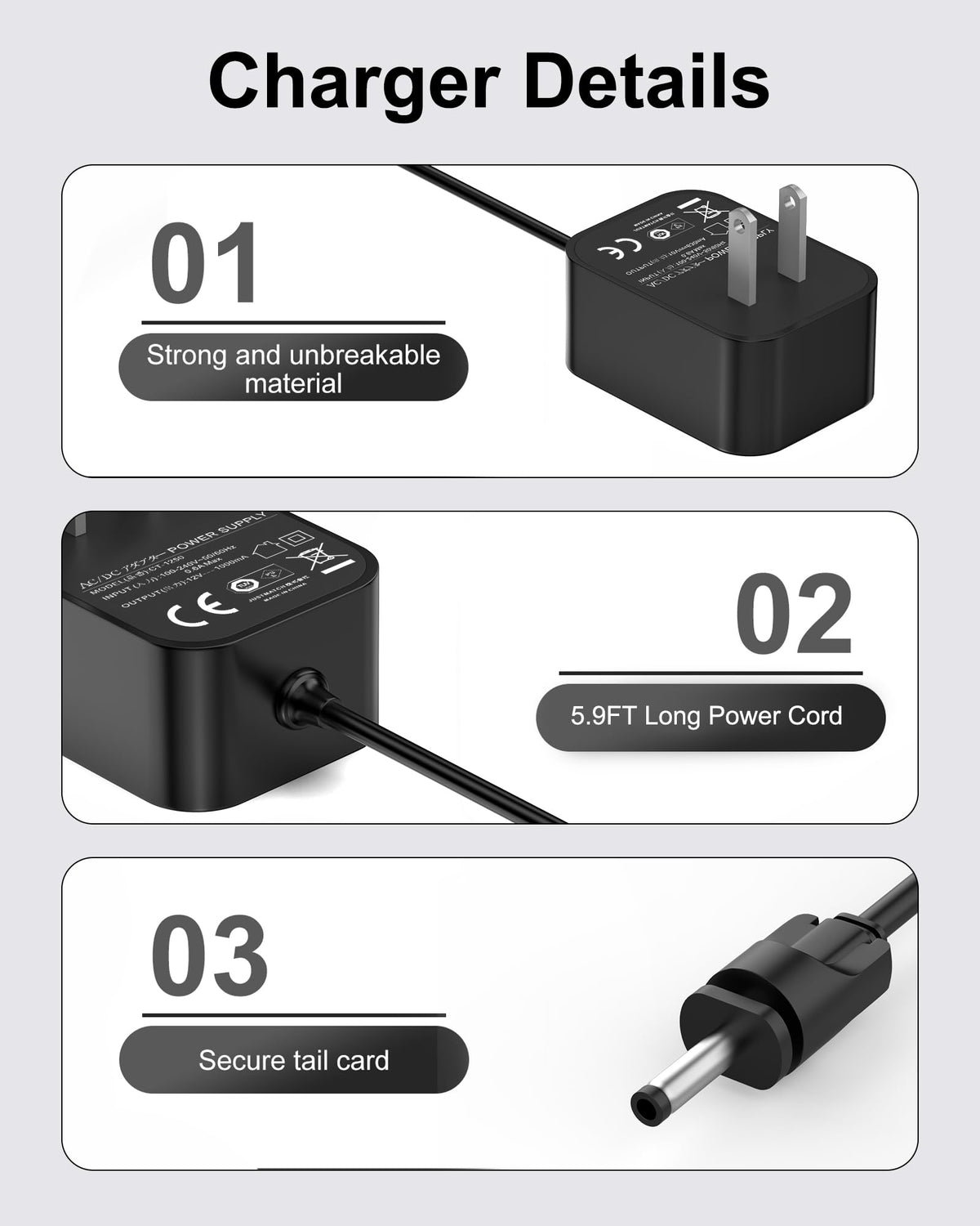 POANES charging cord tested for durability for long-term use.