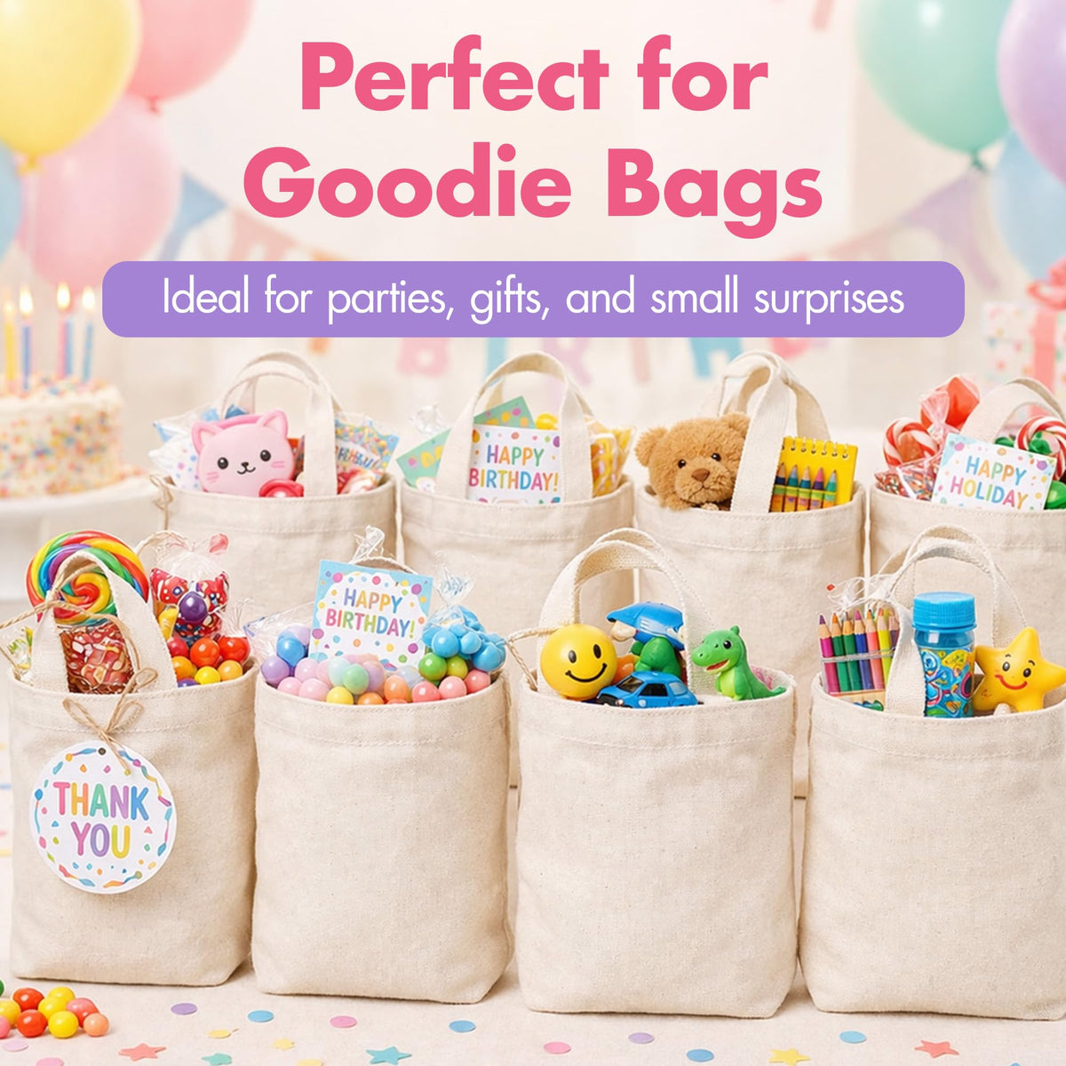 Podzly mini tote bags paint-and-design ready surface encourages creative decorating and DIY projects
