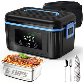 POFABIK cordless lunchbox heating in action for hot meals on the go.