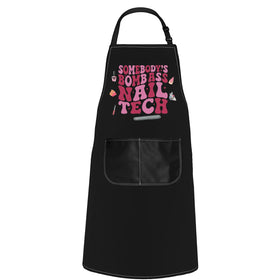 POFULL Nail Technician Apron front view with two pockets for tools.
