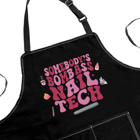 POFULL Nail Technician Apron two-pocket layout for tools and phone.