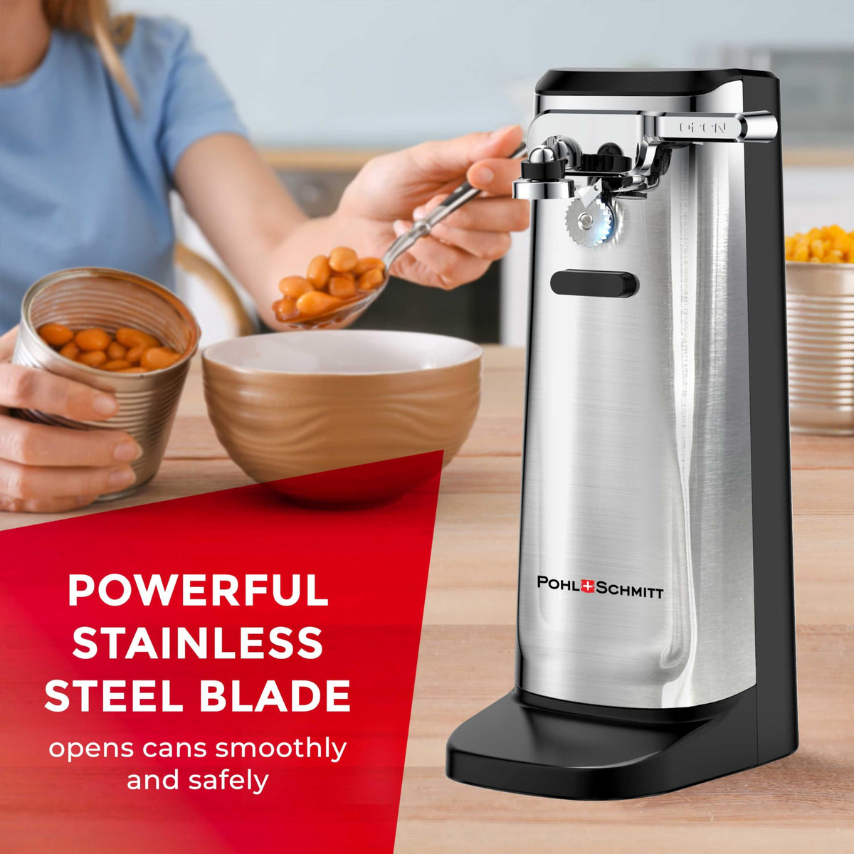 POHL SCHMITT 3-in-1 design for quick opening, sharpening, and bottle access