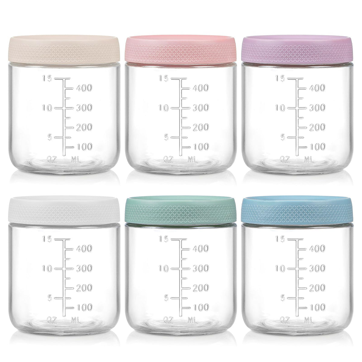 POIKSHARK 6 pack overnight oats containers with wide mouths for quick breakfast prep