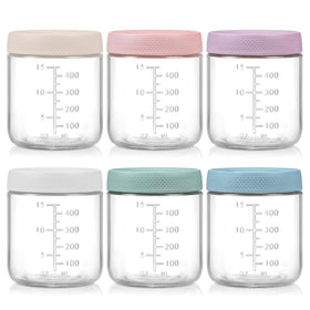 POIKSHARK 6 pack overnight oats containers with wide mouths for quick breakfast prep