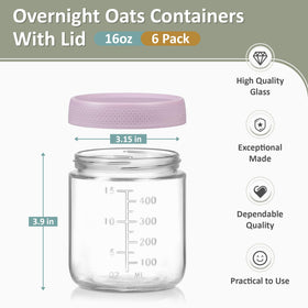POIKSHARK wide-mouth glass jars with lids for easy filling and cleaning