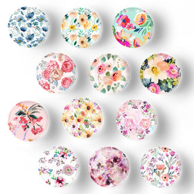 Poitvd crystal flower magnet displaying photos securely on fridge