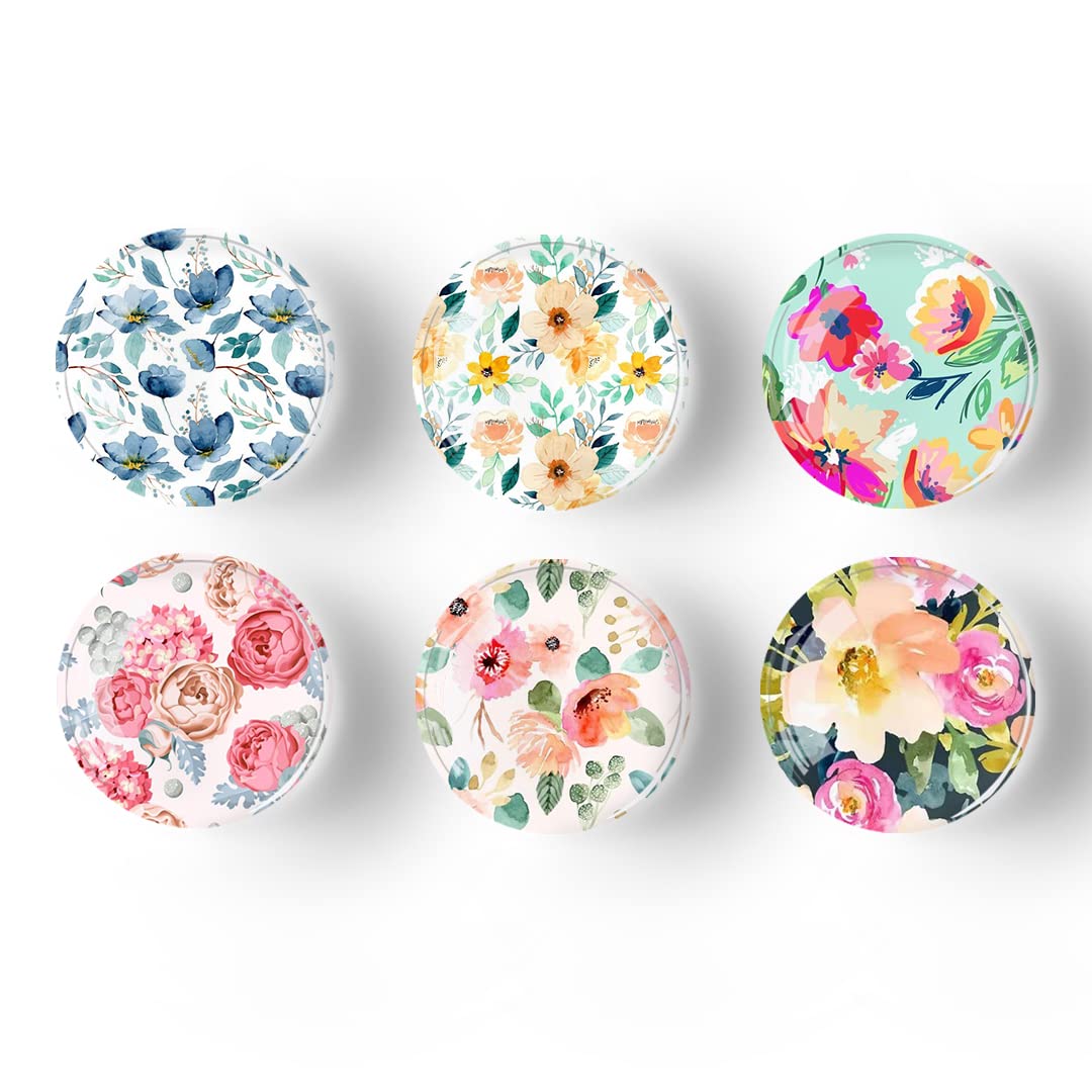 Poitvd crystal flower magnet brightens kitchen decor while holding notes
