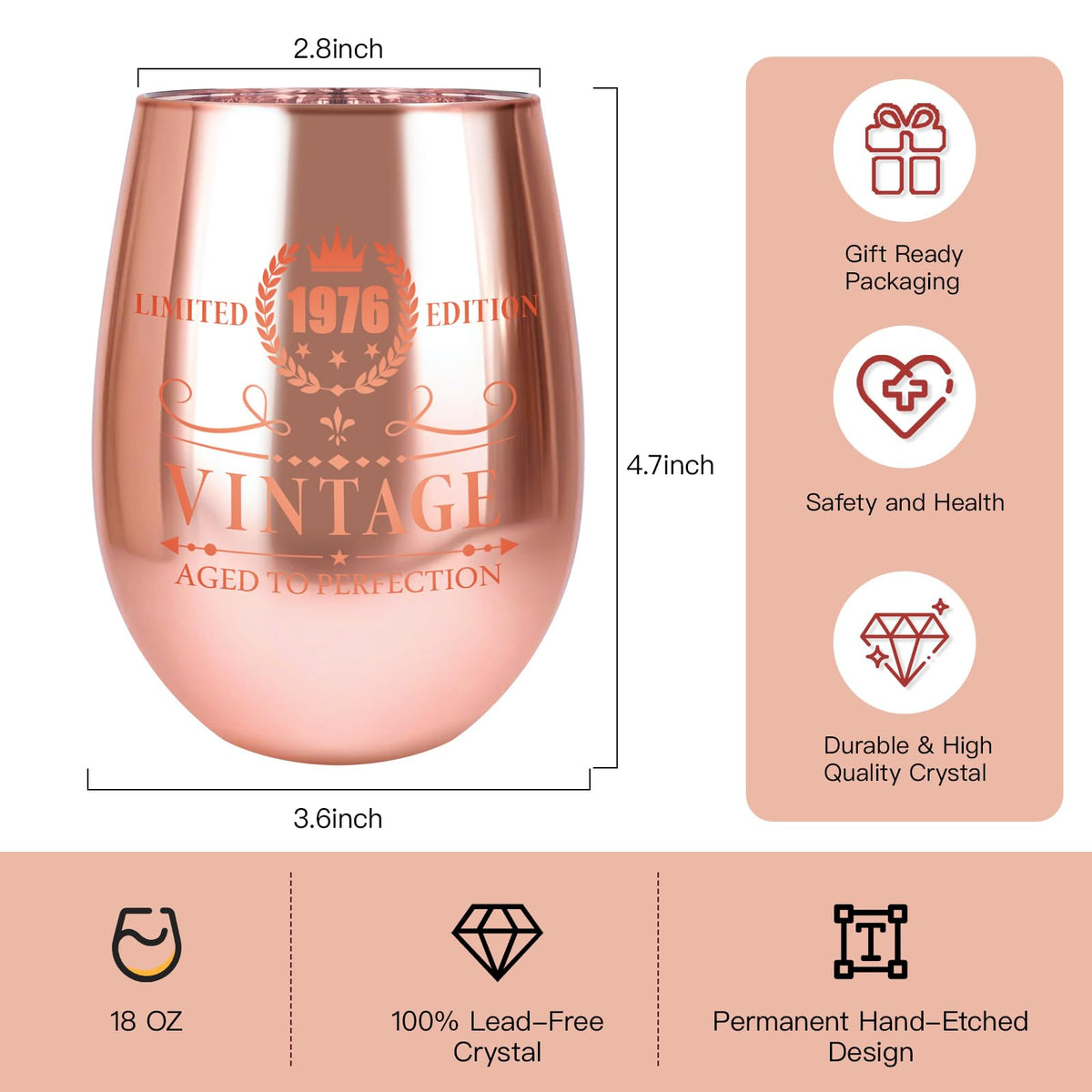 POJOOY elegant 50th birthday gift for moms, wives, sisters, or friends.