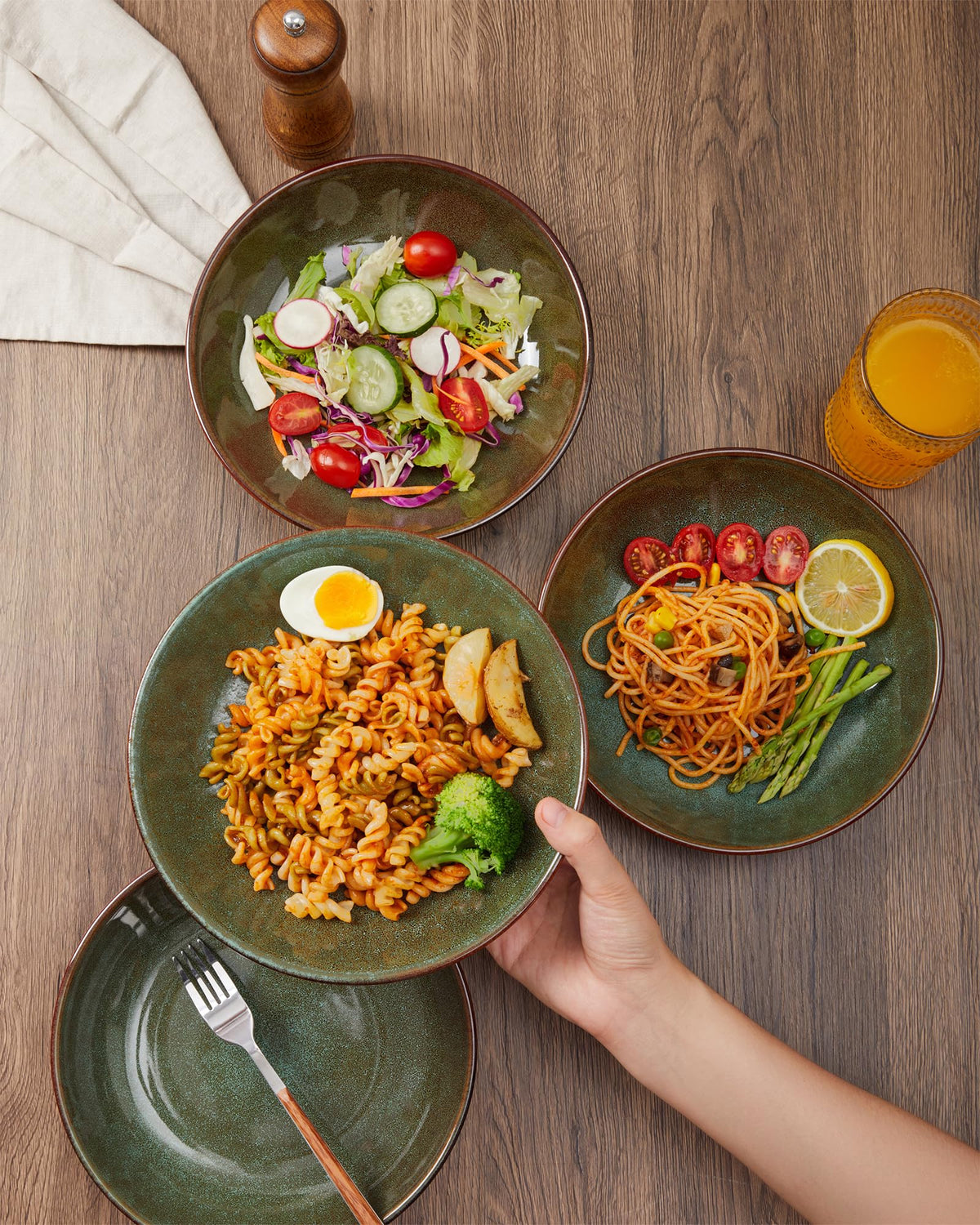 Pokini cereal bowls provide depth for soups and cereals, easy handling.