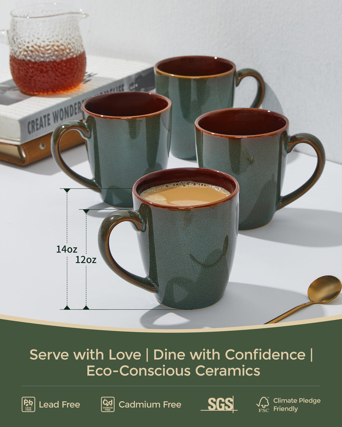 Pokini mug with stable ceramic base for steady daily use.
