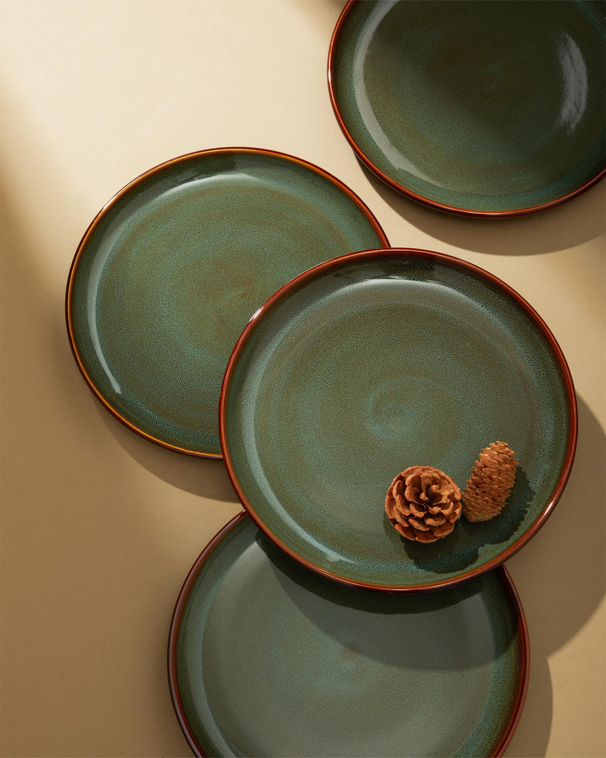 Closeup of Pokini sage green glaze showing unique textures