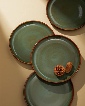 Closeup of Pokini sage green glaze showing unique textures