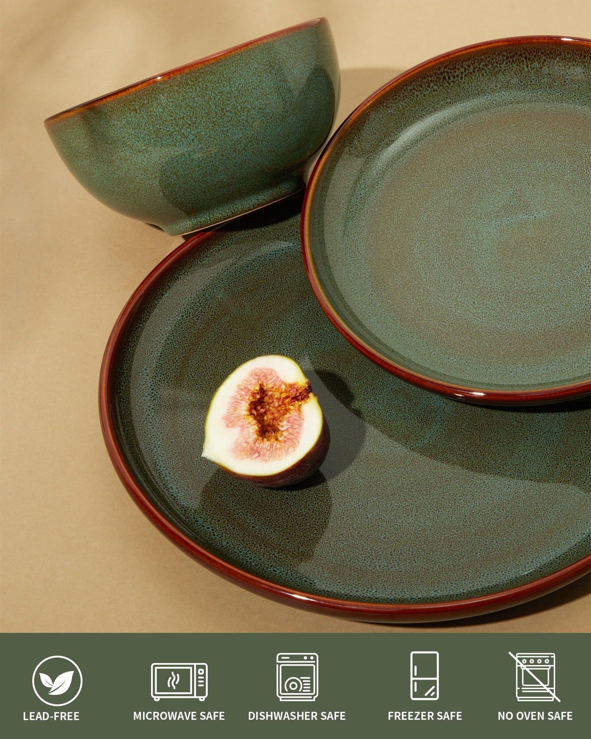 Pokini sage green salad plate blending modern and rustic styles