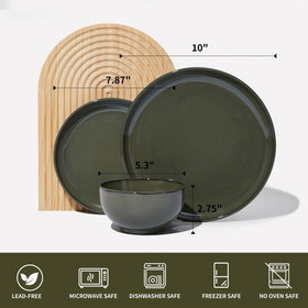Pokini Santorini Mist terracotta bowl deep for savory portions and microwaving.
