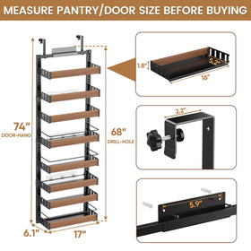 POKIPO adjustable-basket spice rack showing height customization for various jars