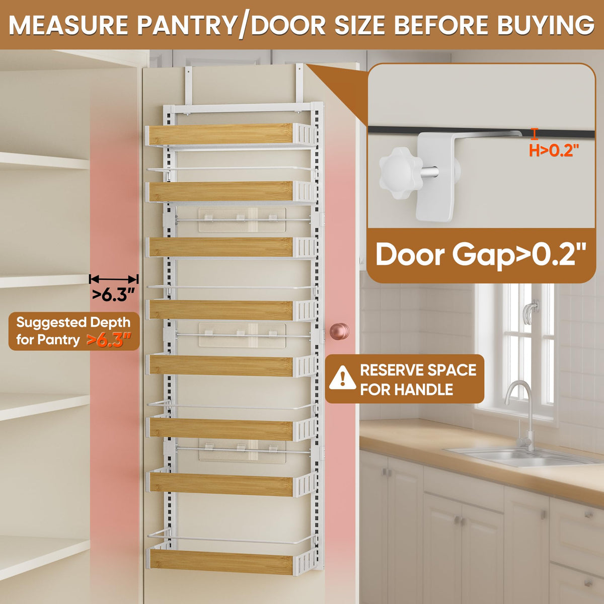 POKIPO adjustable shelf heights accommodate varied jar sizes.