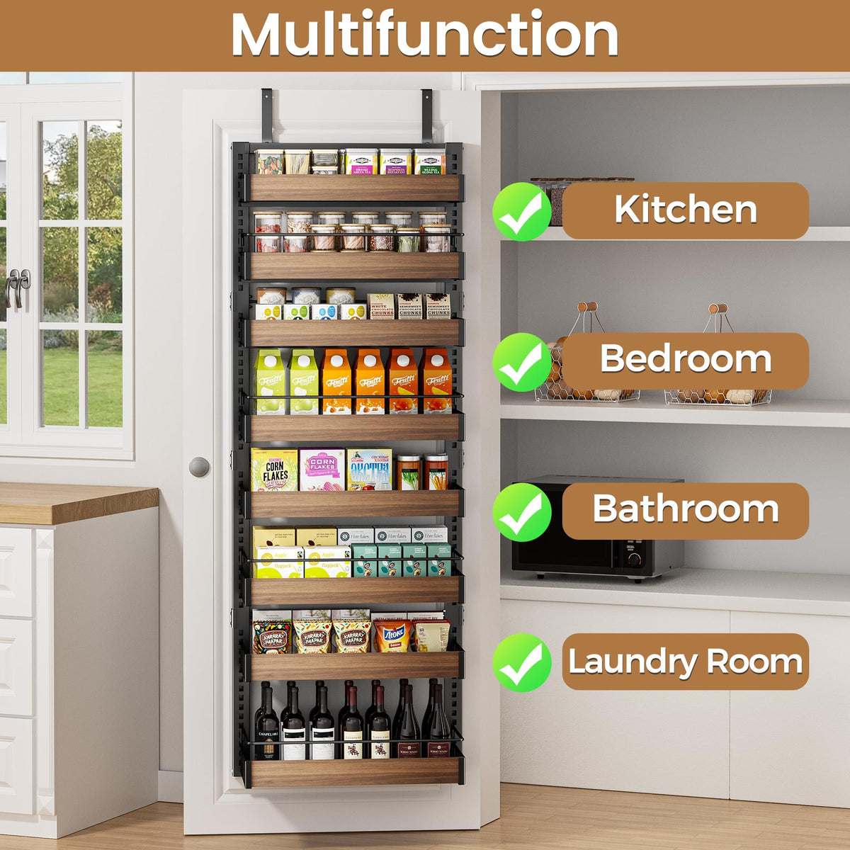 POKIPO back-of-door organizer keeping snacks and spices easily within reach