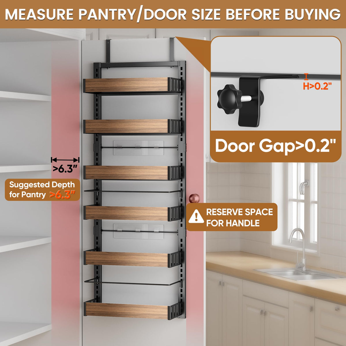 POKIPO door-hanging spice rack maximizes vertical kitchen space.