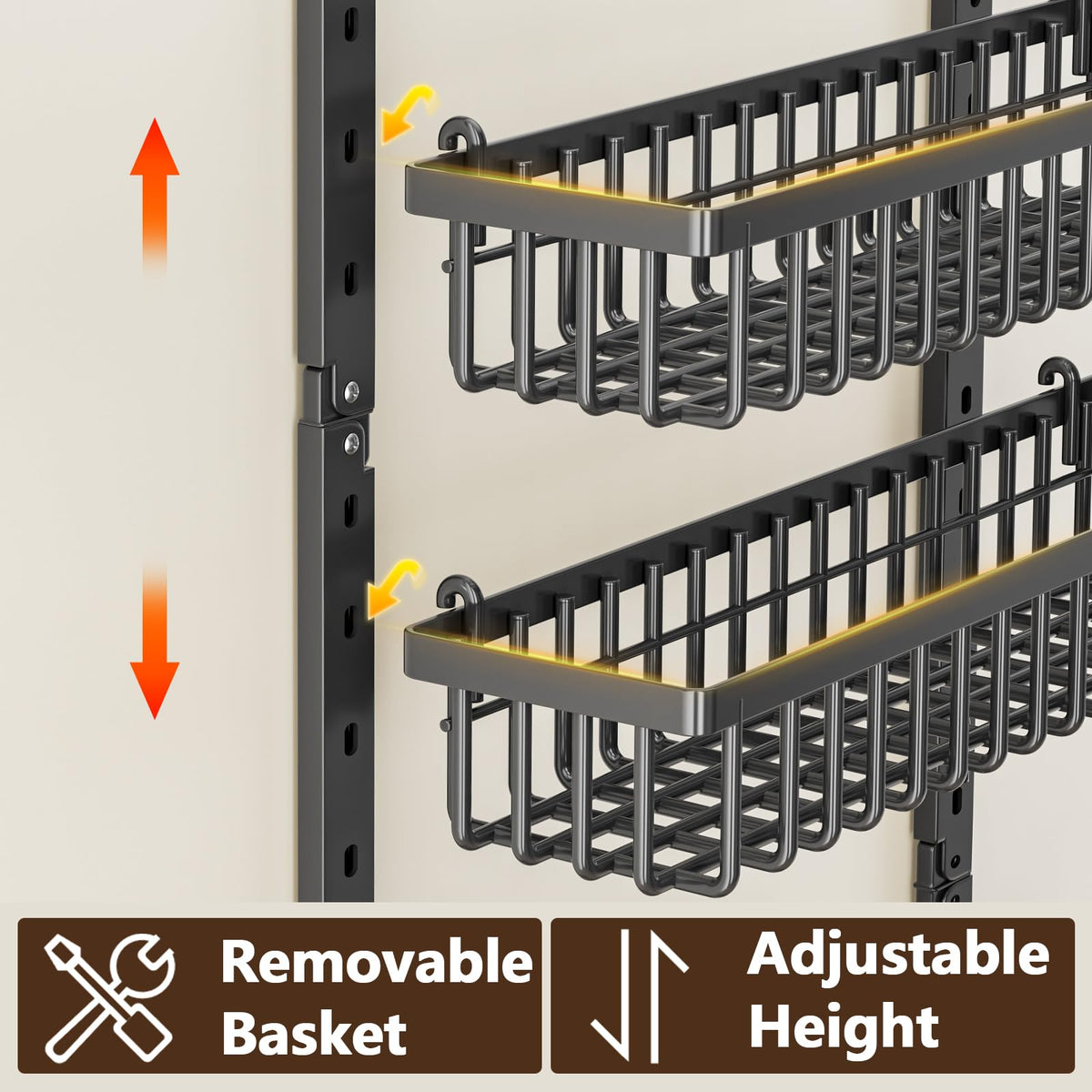 POKIPO heavy-duty pantry organizer with stable baskets for heavy items