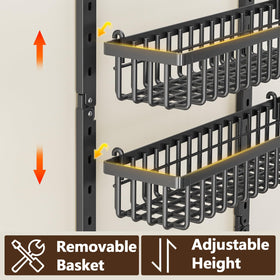 POKIPO heavy-duty pantry organizer with stable baskets for heavy items