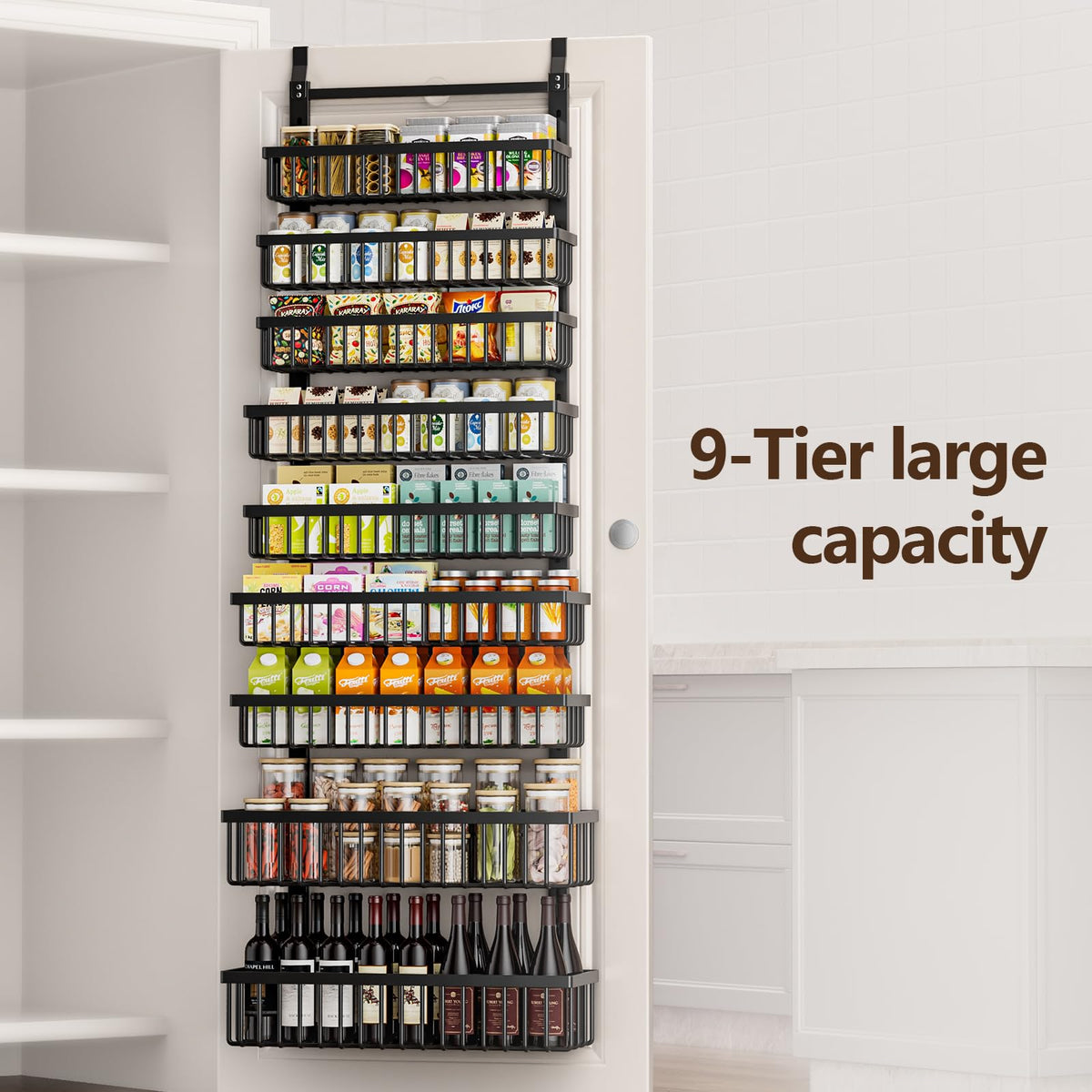 POKIPO two-in-one spice rack wall-mount option saves cabinet space