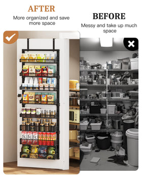 POKIPO wall-mount pantry shelf fits kitchen walls for extra organization.
